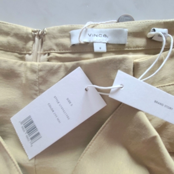 VINCE. Belted Palazzo Cullotes, Size 8, Beige, NWT - Picture 10 of 14